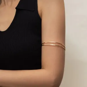 Simple Elegant Glossy Open Cuff Arm Bracelet
