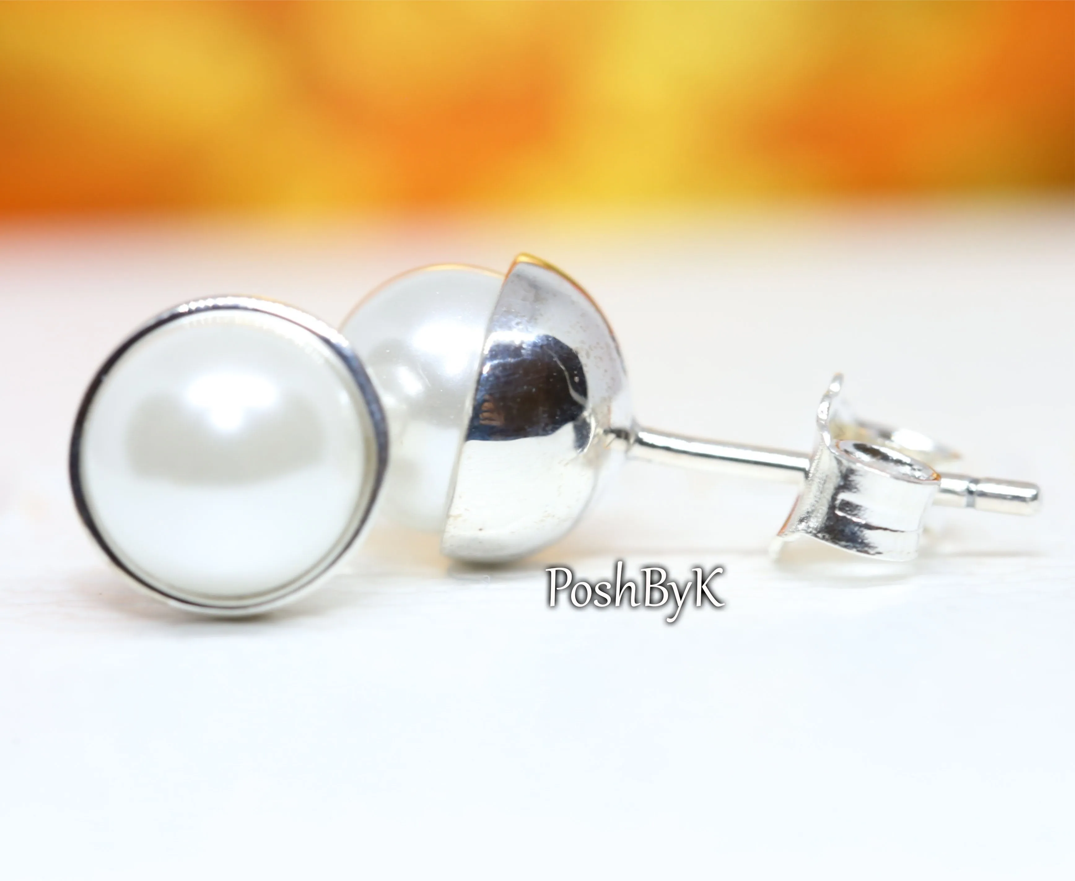 Simple Freshwater Cultured Pearl Stud Earrings 290727P