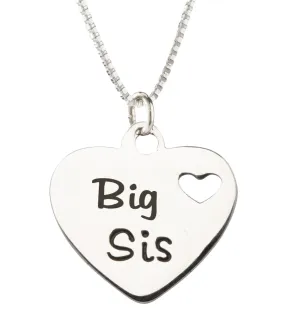 Sterling Silver Big Sis Heart Necklace