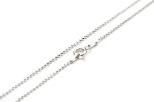 Sterling Silver Diamond Ball Chain - 21.6" (55cm) Necklace