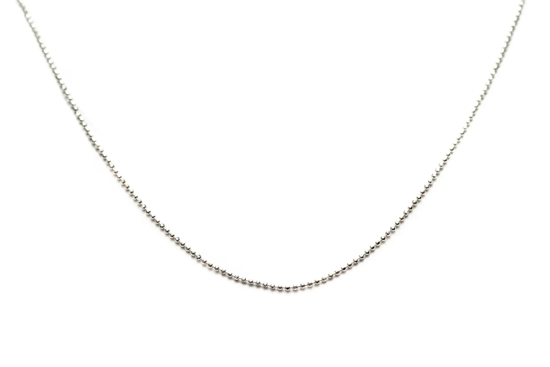 Sterling Silver Diamond Ball Chain - 21.6" (55cm) Necklace