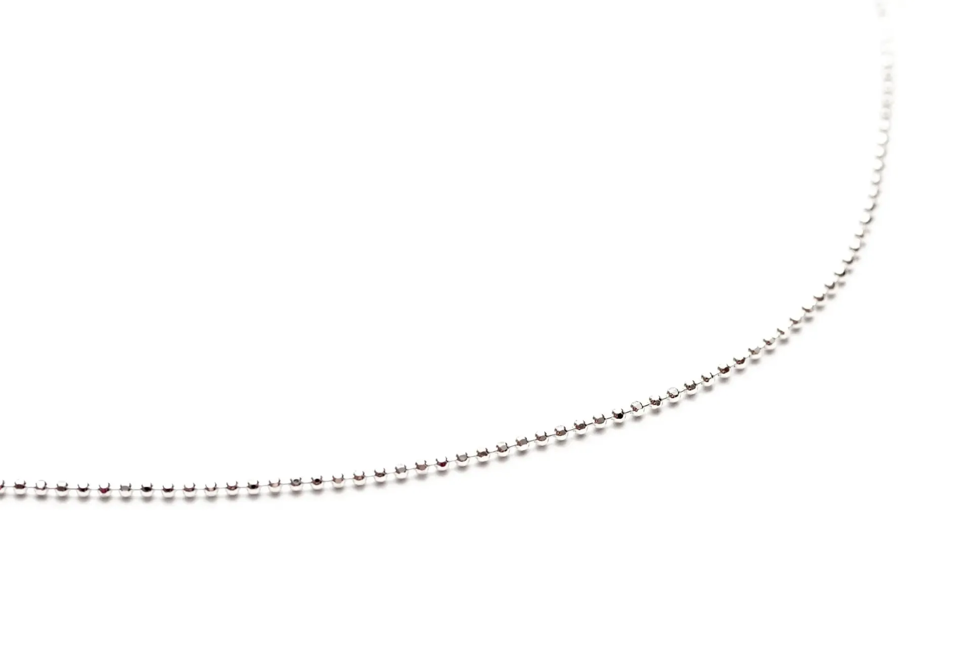 Sterling Silver Diamond Ball Chain - 21.6" (55cm) Necklace