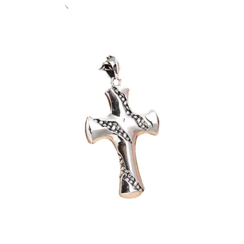 Sterling Silver Small Fission Cross Pendant