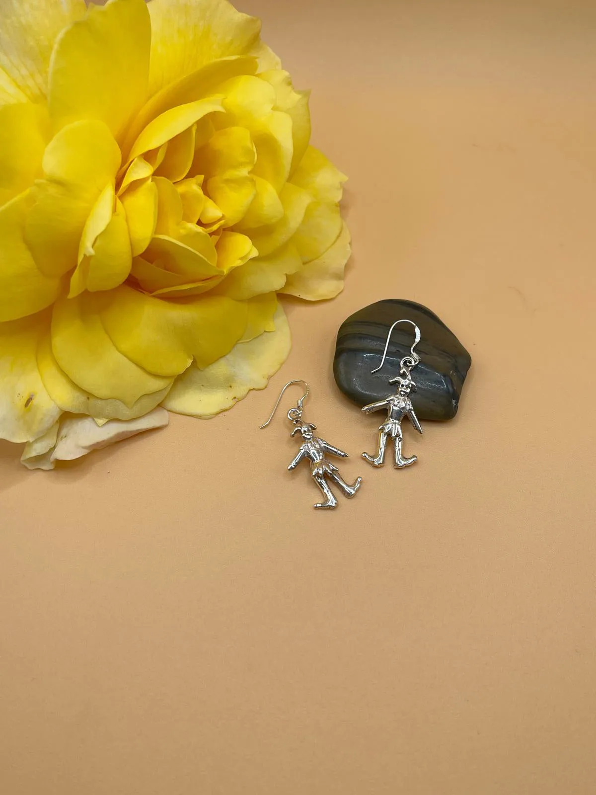 Sterling Silver Tibetan Jester Harlequin Earrings