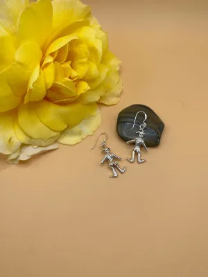 Sterling Silver Tibetan Jester Harlequin Earrings