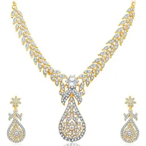 Sukkhi Stylish Gold Plated AD Necklace Set for Women