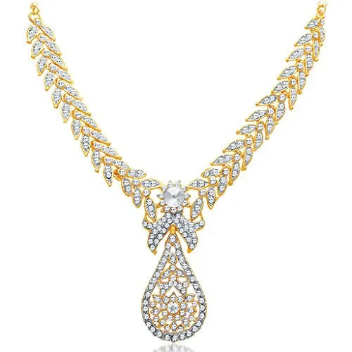 Sukkhi Stylish Gold Plated AD Necklace Set for Women
