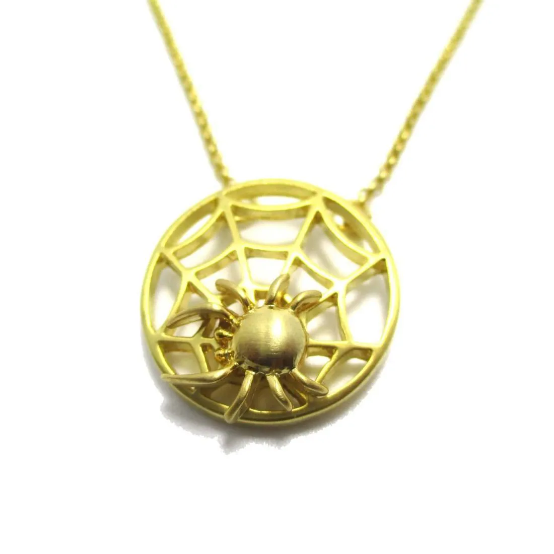 Tarantula Spider Web Shaped Pendant Necklace in Gold | DOTOLY