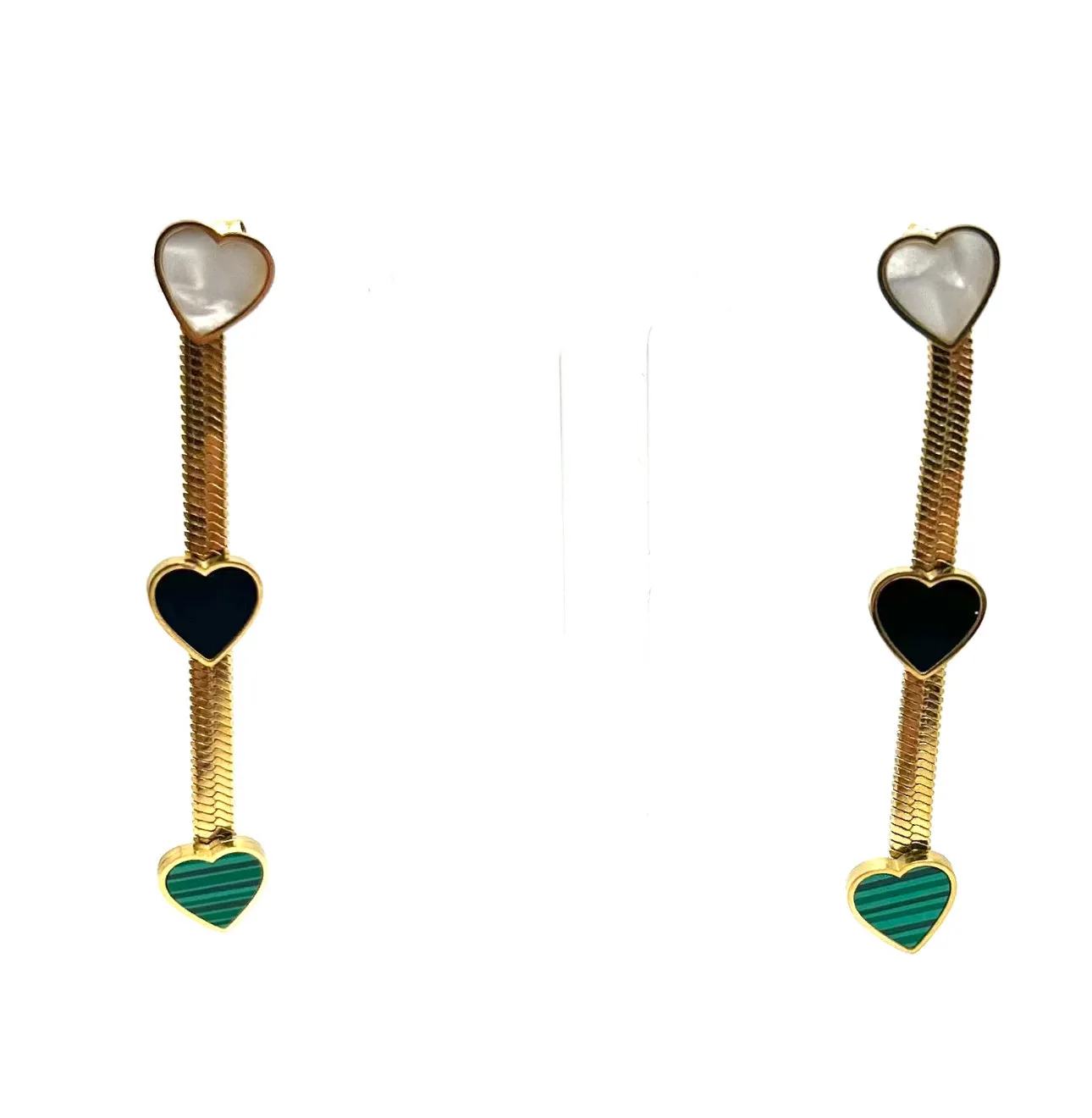 Triple Heart Earrings