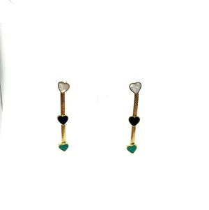 Triple Heart Earrings