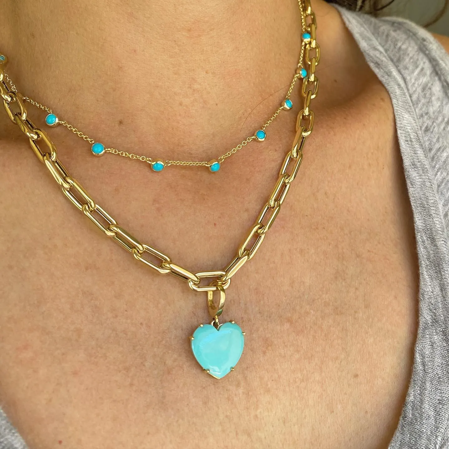 Turquoise Heart Charm