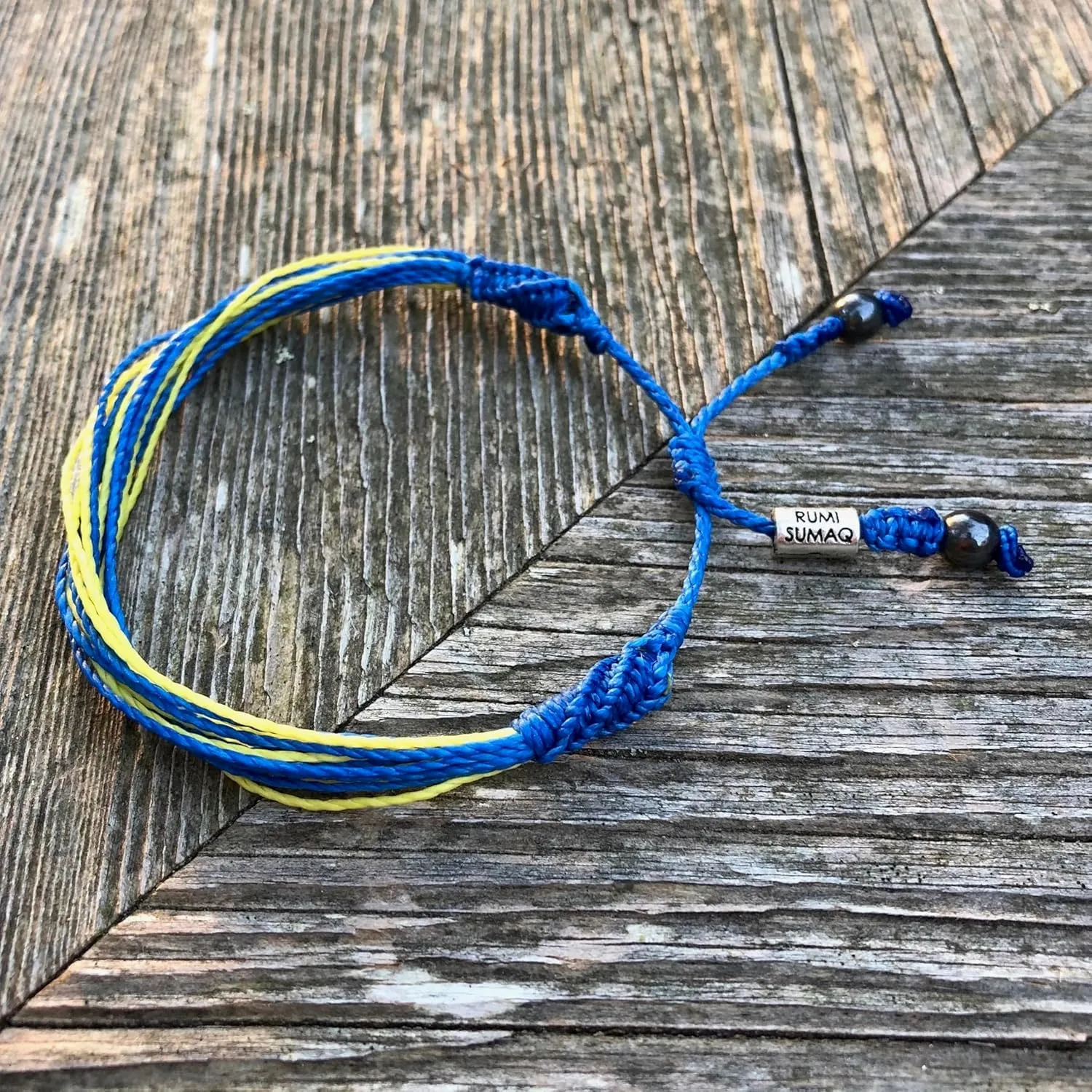 Ukraine Bracelet Blue Yellow Ukranian Flag Jewelry Handmade for Men Women and Kids by Rumi Sumaq