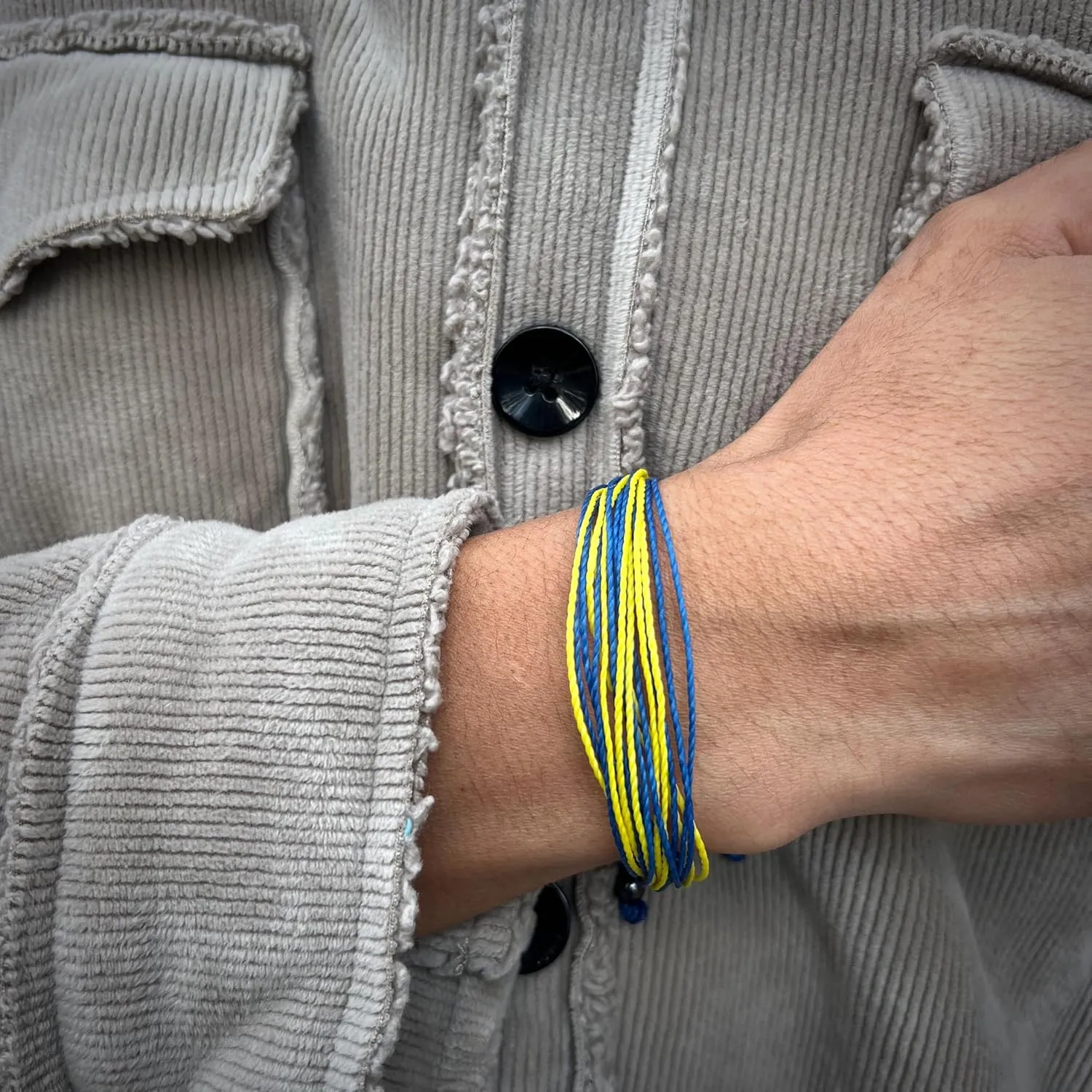 Ukraine Bracelet Blue Yellow Ukranian Flag Jewelry Handmade for Men Women and Kids by Rumi Sumaq
