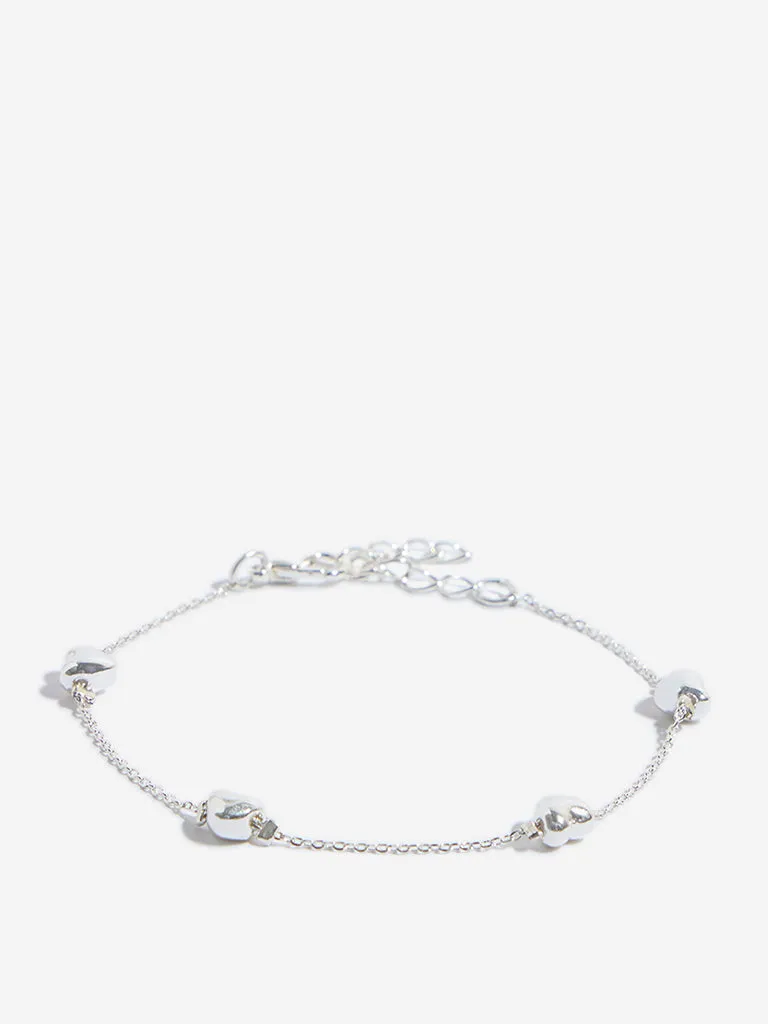 Westside Accessories Silver Charms Bracelet Set - Pack of 4