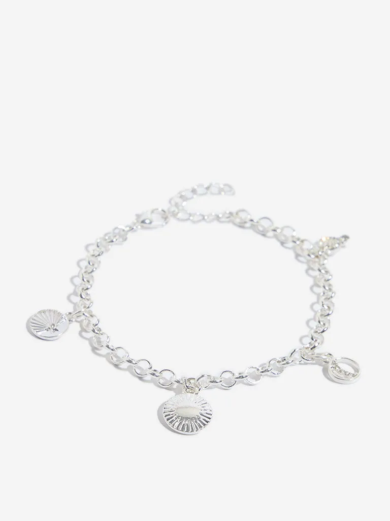 Westside Accessories Silver Charms Bracelet Set - Pack of 4