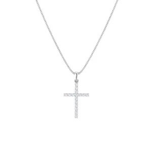 White Gold Diamond Cross Necklace