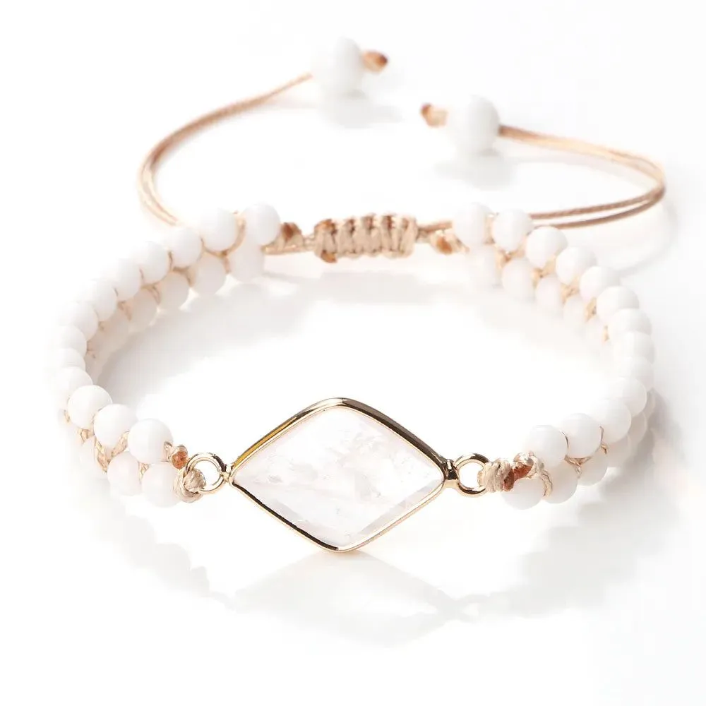 White Stone Shapes Bracelet