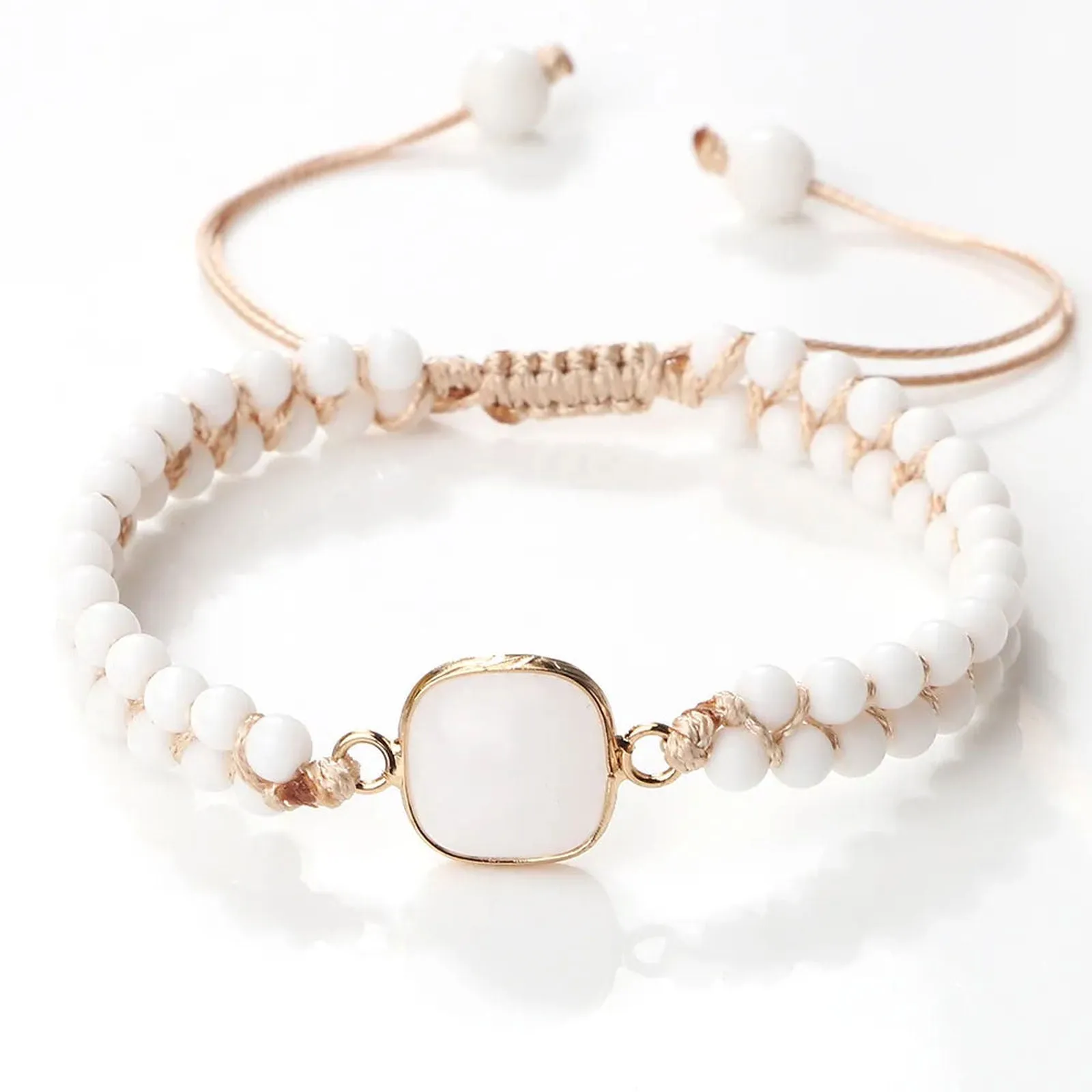 White Stone Shapes Bracelet