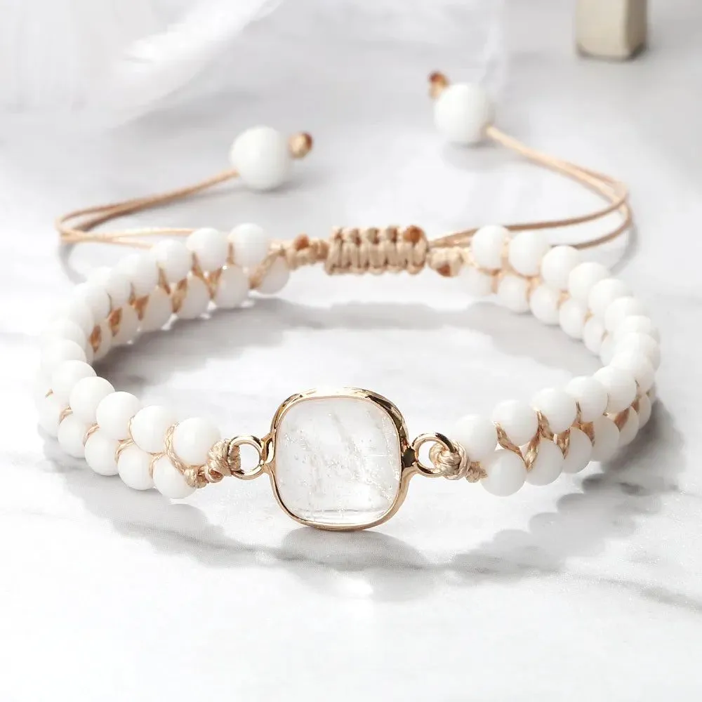 White Stone Shapes Bracelet