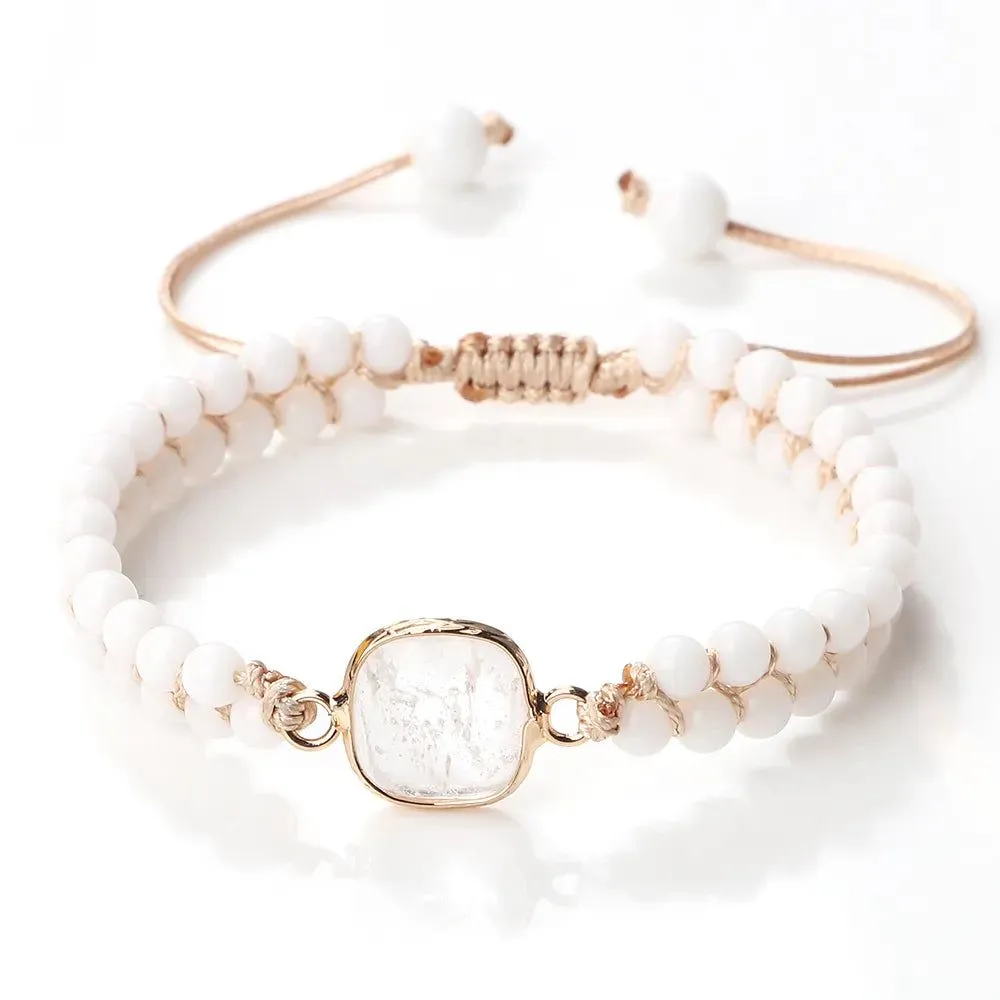 White Stone Shapes Bracelet