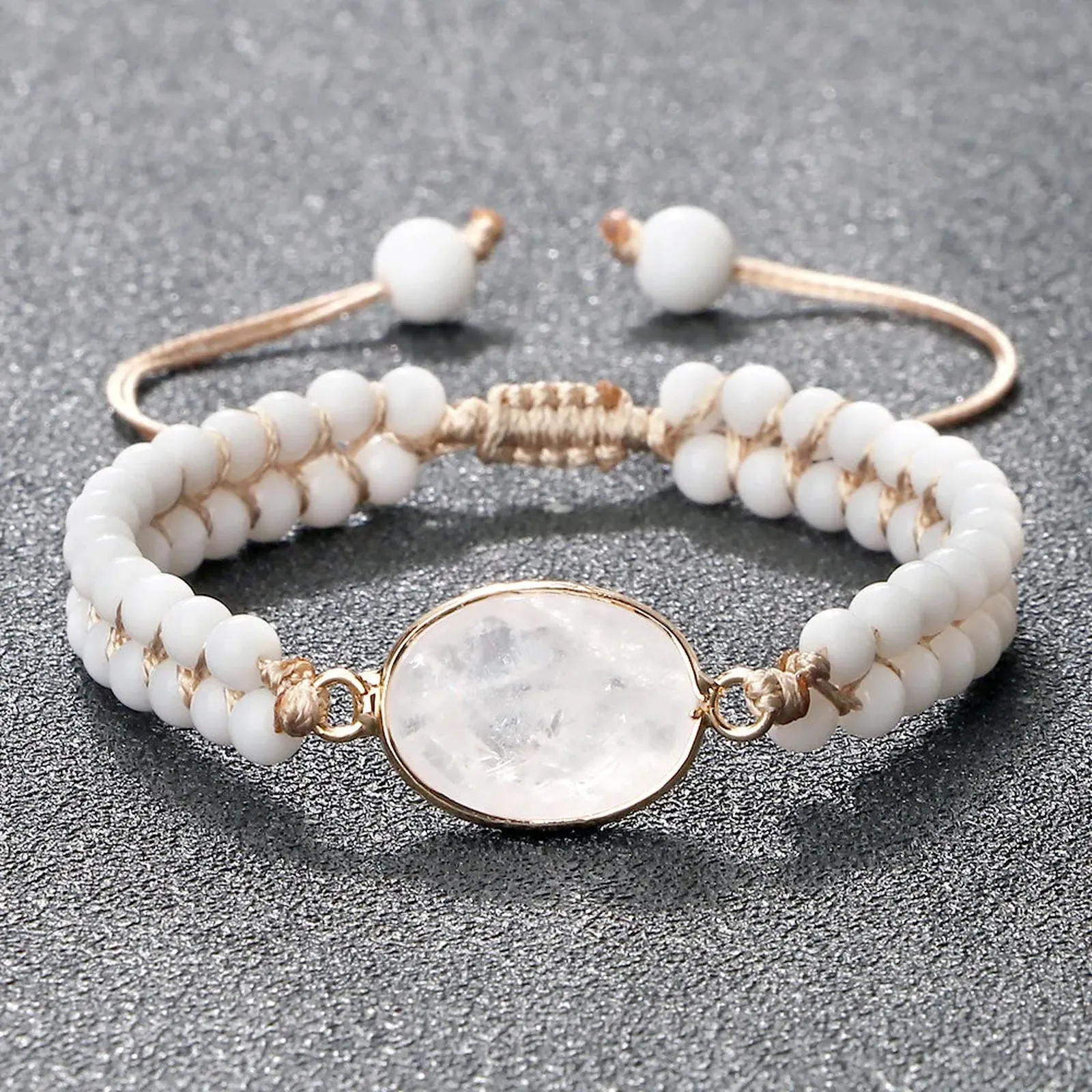White Stone Shapes Bracelet
