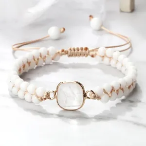White Stone Shapes Bracelet