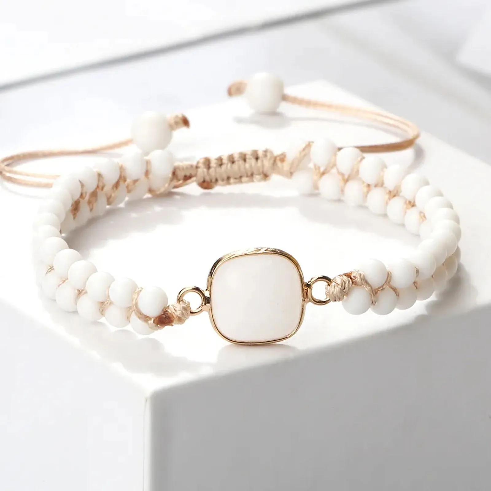 White Stone Shapes Bracelet
