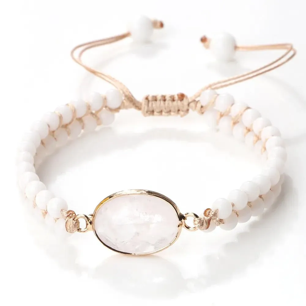 White Stone Shapes Bracelet
