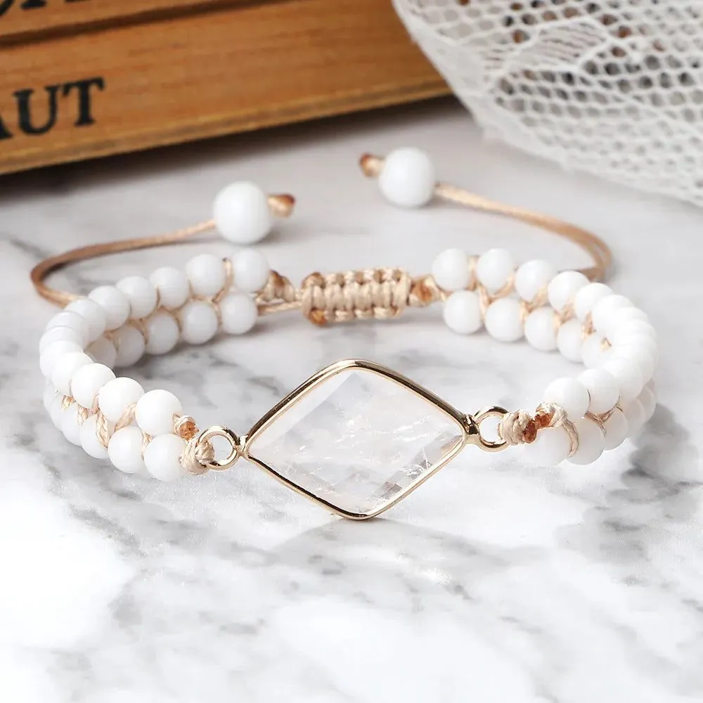 White Stone Shapes Bracelet